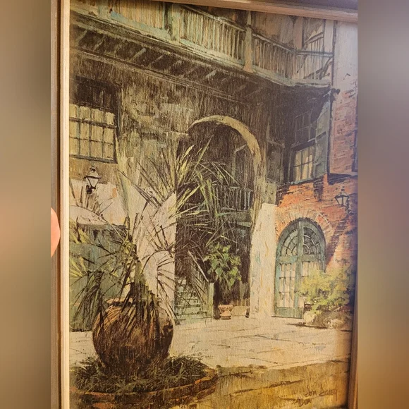 1960s Gouache art by Don Davey - "Four Landmarks of the French Quarter"